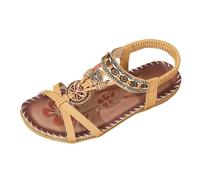 Générique Sandales Plastique Sandales d'été élégantes pour femmes,chaussures d'été confortables,orthopédiques plates avec semelle intérieure(Light Yellow,39)