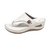 Générique Sandales Plastique Tongs tendance à semelle épaisse et ajourée pour femme,élégantes,à bout fermé,confortables,pour l'été(White,41)