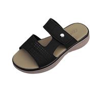 Générique Sandales Plateforme Femme Plateforme Sandales De Marche À Scratch Avec Soutien De La Voûte Plantaire Open Toe Semelle Compensée Antidérapantes Pantoufles Plates Respirant Doux Chaussures