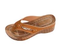 Générique Sandales Plates D'Été Femme Plage Mousse De Yoga Piscine Chaussures Pantoufles Comfy Et Basket Running Sabot Moto Compensées Été Slip On Sneakers Légères (Café,40)