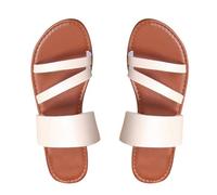 Générique Sandales Plates Femme Pieds Larges Confort Chaussures de Plage Surdimensionnées À Fond Plat pour Femmes Avec Tongs Sabot Jardin Chaussure Femme Orthopedique (Wh2,42)