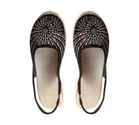 Générique Sandales Plates Femmes Design Strassé en Étoile Style Décontracté D'été Chaussure (Black taille 36)