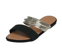 Générique Sandales plates pour femmes,chaussures à la mode,pantoufles en soie dorée,confortables,portant un pied,sandales de plage Femme été 89