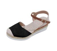 Générique Sandales Pour Femmes Sandales Bout Ouvert Chaussures Femme Compensées Chaussons De Plage Sandale Sandale Femme Noire De Douche Plates Bout Ouvert Décor Cristal Légères Décontractées (41)