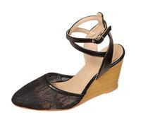 Générique Sandales Pour Femmes Sandales Bout Ouvert Chaussures Femme Compensées Chaussons De Plage Sandale Sandale Femme Noire De Douche Plates Bout Ouvert Décor Cristal Légères Décontractées (40)