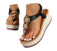 Générique Sandales Pour Femmes Sandales Bout Ouvert Chaussures Femme Compensées Chaussons De Plage Sandale Sandale Plage Femme Orthopédique Été Confortables Modèles Décontractés Quotidien (41)