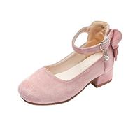 Générique Sandales Princesse Enfants Talons Hauts Épais, Chaussures Avec Nœud - Élégantes Pour Fêtes Et Cérémonies, Sandales Habillées Pour Petites Reines