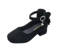 Générique Sandales Princesse Enfants Talons Hauts Épais, Chaussures Avec Nœud - Élégantes Pour Fêtes Et Cérémonies, Sandales Habillées Pour Petites Reines