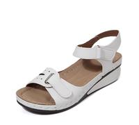 Générique Sandales raffinées à talon compensé pour femme, Bout ouvert et bride réglable précis, S’associe idéalement avec un jean, Pour l’été et les détentes en terrasse