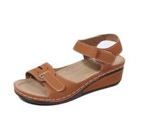 Générique Sandales raffinées à talon compensé pour femme, Bout ouvert et bride réglable précis, S’associe idéalement avec un jean, Pour l’été et les détentes en terrasse