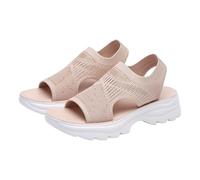 Générique sandales randonnée femme,Women's Knit Breathable Soft Sole Walking Sandals Women's Sandals Chaussures Été Été(Pink,40)
