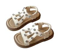 Générique Sandales Ravissantes pour Filles et Bébés, Ornées Élégants - Chaussures de Plage à Bout Ouvert pour l'Été (Beige, 5.5-6 Years)