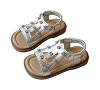 Générique Sandales Ravissantes pour Filles et Bébés, Ornées Élégants - Chaussures de Plage à Bout Ouvert pour l'Été (Silver, 2-2.5 Years)