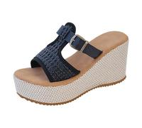 Générique Sandales Sandales Compensées À Enfiler Pour Femme Décontracté Tendance Boucle D'orteil Confortables Chaussures Tongs De Plage Décontracté Mode Mules Pour Femme Chaussons
