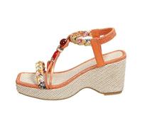 Générique Sandales Sandales élégantes pour femmes pour les sorties décontractées. Design à talon haut et bout ouvert,parfait le printemps et l'été. Paire polyvalente les jeans en denim.(Orange,36)