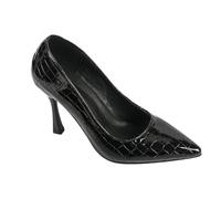 Générique Sandales sexy pour femme Robe de soirée élégante à talons aiguilles et bout pointu texturé pierre, idéale pour les galas, les carnavals et événements formels. (Black, 35)