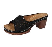 Générique Sandales talons hauts épais pour femmes, bout rond, chaussures de mariage et de cortège nuptial Bottes Compensées Marron Pour Étés (42)