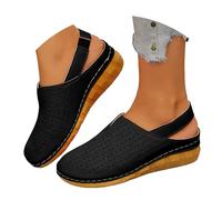 Générique sandalette femme,Women's Sandals With Closed Toe And Buckle Closure For Beach Casual Wear In Plus Sizes Chaussure Talon Basket(Black,37)