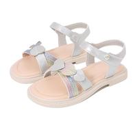 Générique Sandalias de princesa para niña con tirantes ajustables en el tobillo, zapatos de playa bohemios decorados con diamantes de imitación, ideales para fiestas y uso diario, tallas 20-30