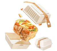 Générique Sandwich Storage Box - Multi-purpose Lunch Box With Lid | 13x13x9.5cm Food Containers Dessert Boxes | Anti Pressure Camping Take Out Food Boxex, Sandwich Sushi Container For Roll, Hamburger