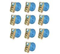 Générique Sangle d’arrimage à cliquet 10 pcs 2 tonnes 6 m x 38 mm Bleu,Quincaillerie, Accessoires de quincaillerie, Chaînes, câbles & Cordes, Sangles, Bleu (Poids 7.31KG)