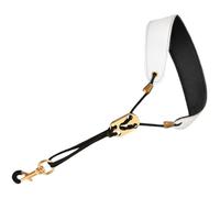 Générique Sangle de Cou Réglable en Similicuir Blanc pour Saxophone Soprano et Ténor, Harnais Léger Confort Amélioré, Accessoire pour Musiciens Adultes Lors des Cours et Spectacles