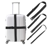 Générique Sangle de Paquet Banane en Nylon Noir Réglable, Lot de 3 Pièces, Extension pour Bagages Résistante et Non Déformable, Voyage