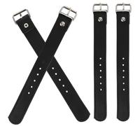 Générique Sangles Réglables pour Panier de Vélo et Trottinette, Lot de 2 Paires en Cuir Noir, Sangles Amovibles pour Porte-Bagages, Accessoires Vélo Pratiques pour Garçon et Filles