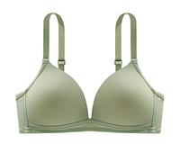 Générique sans Complexe Soutien Gorge Femmes à la Mode Couleur Unie lumière Sexy V Profond réunis sans sous-vêtements Anneau en Acier(Green,XL)