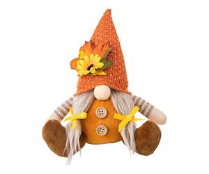 Générique sans Visage - GNOME Rudolph en Peluche De 20 Cm, Décoration De Récolte d'automne, Nain Suédois Doux avec Chapeau Et Barbe en Feuille D'érable | Décoration d'automne pour La Pendaison