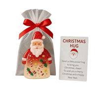 Générique Santa Claus Christmas Hug, Charm Keepsake Holiday Cards with Bags, for Friends Family Kids Adults Women Girls Students Coworkers Teachers