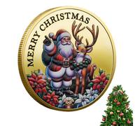 Générique Santa Claus Coin | Coin commémorative de Noël | Coin en métal à Collectionner des Vacances | 4cm 30G Keepsake Festif avec Bottes de Noël pour Les Cadeaux de décoration d'arbres