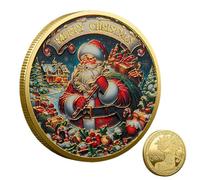 Générique Santa Claus Coin | Coin commémorative de Noël | Coin en métal à Collectionner des Vacances | 4cm 30G Keepsake Festif avec Bottes de Noël pour Les Cadeaux de décoration d'arbres