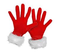 Générique Santa Claus Gloves | 1-Pair Christmas Velvet Glove | Santas Accessory Christmass Festive Costume Mittens for Party Holiday Festival New Year Event Celebration Masquerade Performance