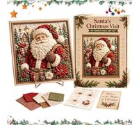Générique Santa Craft Kit, Fabric Art Set, 3D Tucking DIY, Beginner Sewing