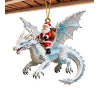 Générique Santa Dragon Riders Ornaments - 2D Acrylic Riding Collection | Christmas Dragon Ornament For Holiday Birthday Party Offices Car Home Room Classroom School
