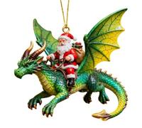 Générique Santa Dragon Riders Ornaments - 2D Acrylic Riding Collection | Christmas Dragon Ornament For Holiday Birthday Party Offices Car Home Room Classroom School