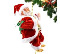 Générique Santa Figure, Animated Christmas Climber, Singing Rope Decoration, Eye-Catching Seasonal Feature, Motorized Doll for Outdoor Indoor Use, Window Stair Balcony Accent, Festive Red Suit