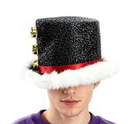 Générique Santa Hats - Santa Claus Headwear With White Fluff And 3 Bells,Party Hats For Adults - For Women, Men, Christmas, New Year, Party, Event, Cosplay, Performance
