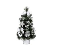 Générique Sapin de Noël Artificiel pré-éclairé de 40 cm, Mini Sapin de Noël avec lumières, épais, enneigé et givré, avec pin(Silver,1pc 40cm)