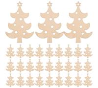 Générique Sapin de Noël en bois 40 pièces : décorations en bois brut pour bricolage - Formes de sapin de Noël en bois à peindre pour projets de décoration intérieure
