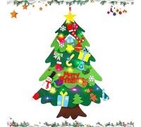 Générique Sapin de Noël en Feutre - 100x70 cm Décoration d’Arbre en Feutre, Jouet de Sapin de Noël pour | Set de Sapins avec Lumières LED & Ornements Amovibles | Jouet Éducatif pour Chambre