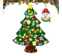 Générique Sapin de Noël en Feutre - 100x70 cm Décoration d’Arbre en Feutre, Jouet de Sapin de Noël pour | Set de Sapins avec Lumières LED & Ornements Amovibles | Jouet Éducatif pour Chambre