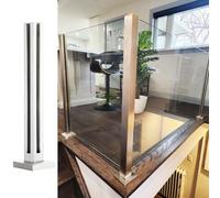 Générique Sapphire 30in Glass Railing Post System - Indoor Stair Balustrade Clamp, Safety Handrail, Brushed Stainless Steel Glass Bracket with Spigot Slots
