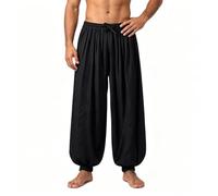 Générique Sarouel Homme Allure Simple Pantalon Large Taille Élastique Coupe Ample Style Décontracté Ville Voyage W nd Plage Yoga Streetwear Confort Quotidien