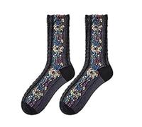 Générique Saturation Floral Socks, Vintage Embroidered Floral Socks, Florals Knitting Pattern Sockses Are Cute and Comfortable (black,2)