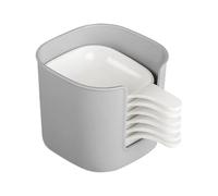 Générique Saucier - Lot 6 coupelles présentoir | Godets à Trempette avec Support, Mini Bols Plastique soja anses, pour Ketchup, Barbecue, fête, dîner, Condiments, Dimensions 9,2x12,5x8cm