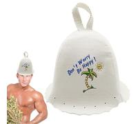 Générique Sauna Cap - Breathable Vaporarium Hat for Man | 25 * 36cm | Natural Felt Drying Sauna Hats Ukrainian Ornament Hat Protector for Bathhouse Spa Shower