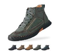 Générique Saw Behind - Sawbehind Mens Boots Men's Comfortable Handmade Leather Boot, Waterproof, Arch Support, for Hiking (Green,42)