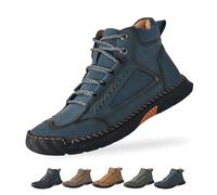 Générique Saw Behind - Sawbehind Mens Boots Men's Comfortable Handmade Leather Boot, Waterproof, Arch Support, for Hiking (Dark Blue,48)